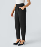 Pantalon tailleur Halara Flex™ fuselé uni, taille haute, avec poches