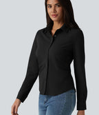 Chemise casual infroissable à manches longues et séchage rapide