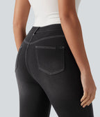 Halara Flex™ Jean slim casual capri taille haute avec fentes et poches