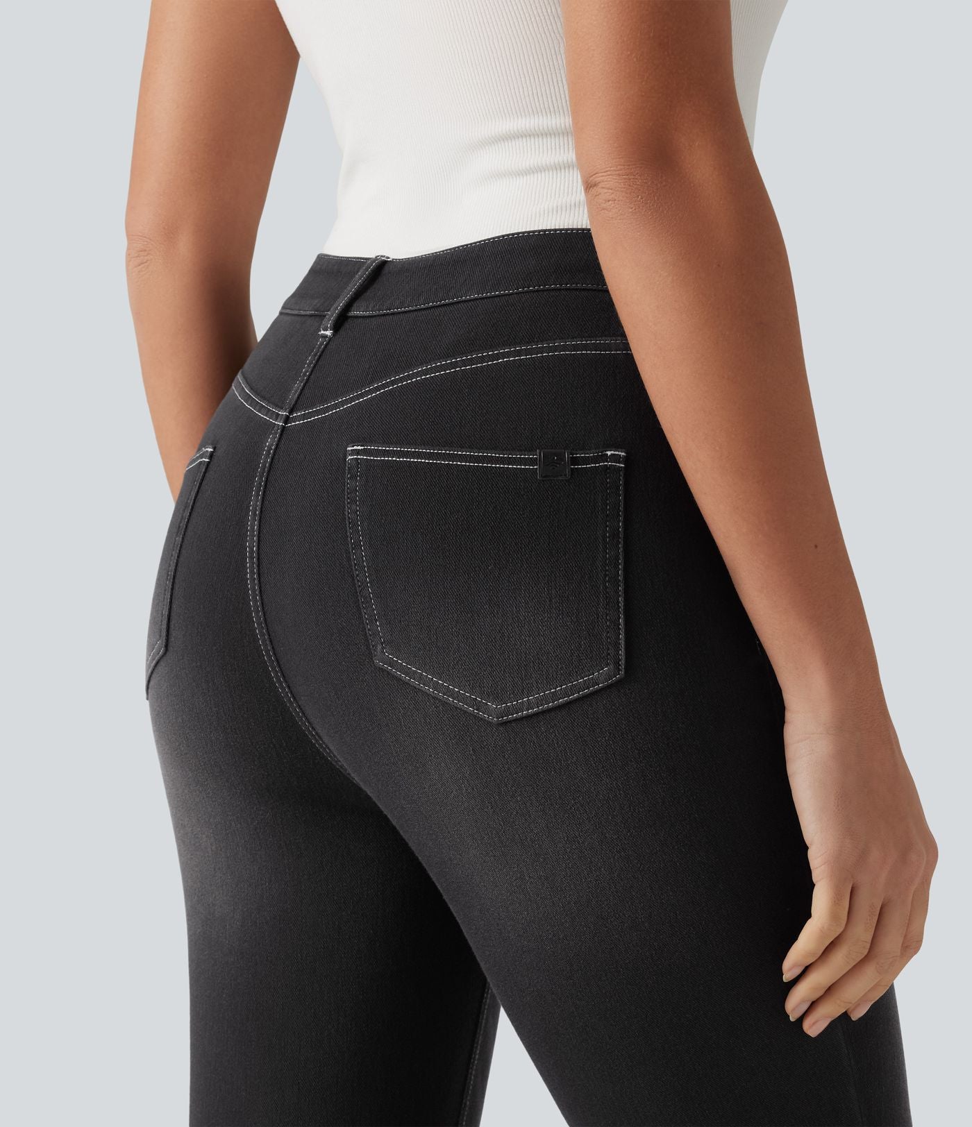 Halara Flex™ Jean slim casual capri taille haute avec fentes et poches