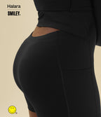 Robe sport évasée dos ouvert torsadé Halara X Smiley® SoftlyZero™ Airy avec poches – Longueur allongée – Édition Easy Peasy – Bonnets A à D