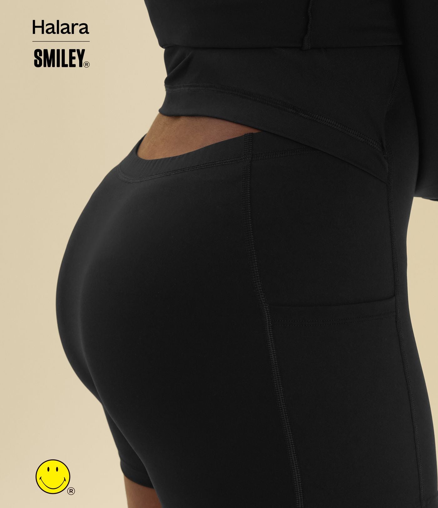 Robe sport évasée dos ouvert torsadé Halara X Smiley® SoftlyZero™ Airy avec poches – Longueur allongée – Édition Easy Peasy – Bonnets A à D