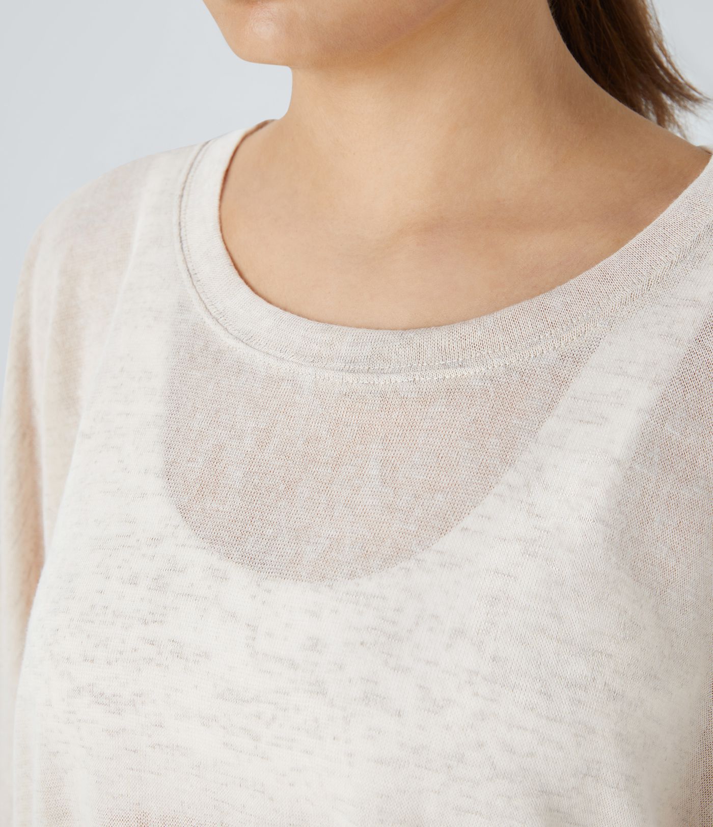 Top Casual Oversize Asymétrique Ourlet Fendu Transparent
