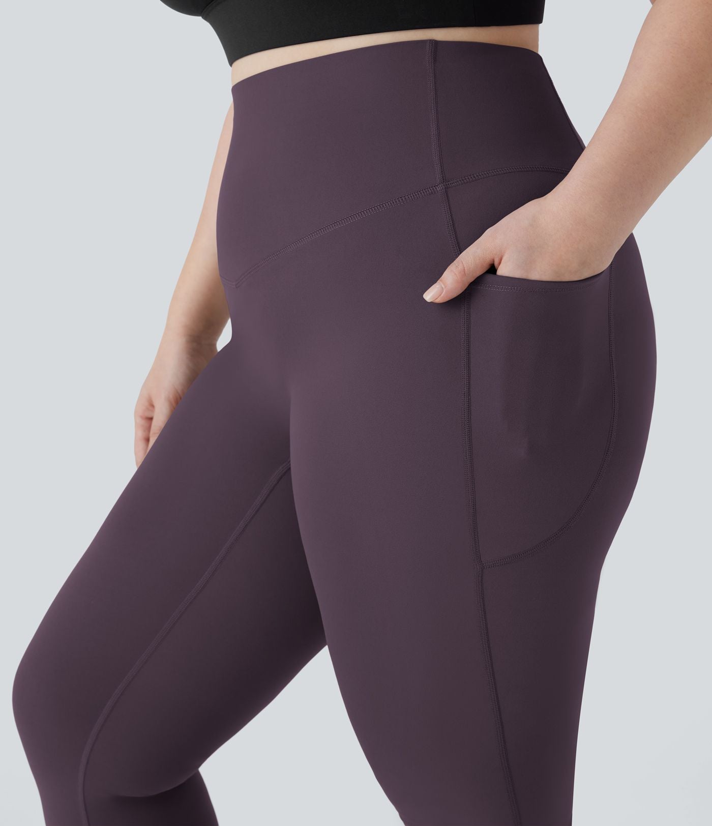 Pantalon de yoga à coupe bootcut gainant taille haute grande taille avec poches Halara UltraSculpt™