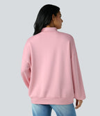 Sweatshirt casual col montant coupe décontractée avec poches