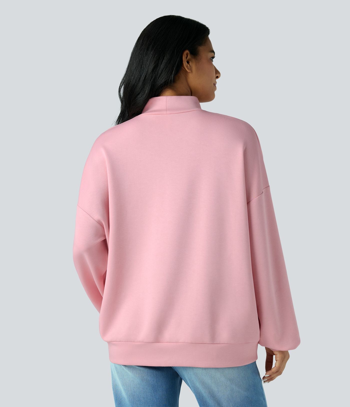 Sweatshirt casual col montant coupe décontractée avec poches