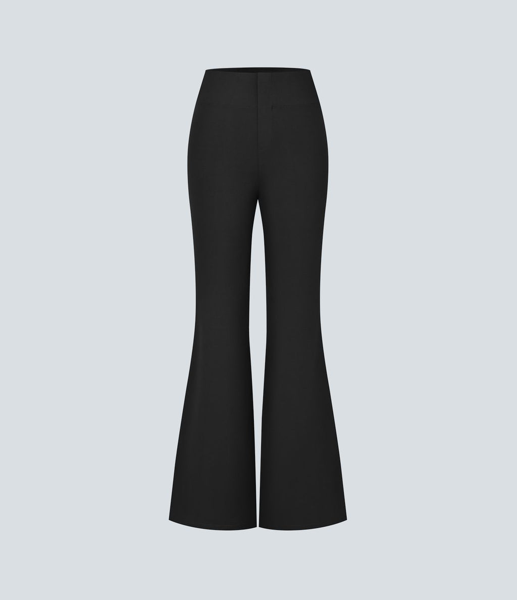 Pantalon tailleur légèrement évasé taille haute avec poches arrière Halara Flex™