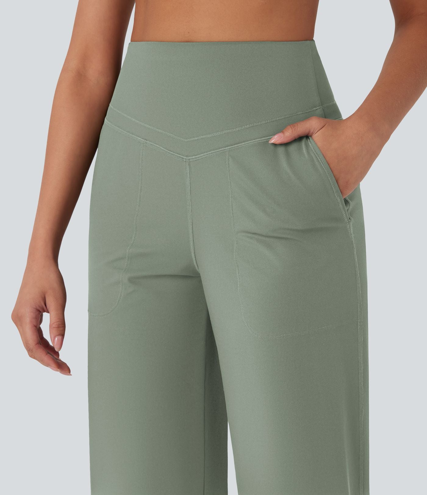 Pantalon de yoga droit gainant taille haute avec poches Halara UltraSculpt™