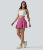 Jupe-short de tennis mini taille haute croisée fluide avec poches