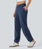 Jogging décontracté coton taille mi-haute croisé avec poches