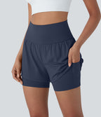 Short de yoga 2-en-1 SoftlyZero™ Airy taille très haute effet frais InstantCool 12,5 cm avec poches