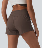 Short de yoga 2-en-1 SoftlyZero™ Airy croisé taille haute 7,5 cm effet frais InstantCool avec poches