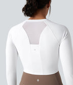 Haut de sport yoga SoftlyZero™ Airy push-up mesh contrastant effet frais InstantCool manches longues avec passe-pouces, protection solaire UPF50+