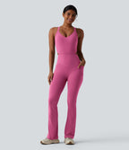 Combinaison bootcut d'entraînement gainante Halara UltraSculpt™ avec poches - Édition Easy Peasy