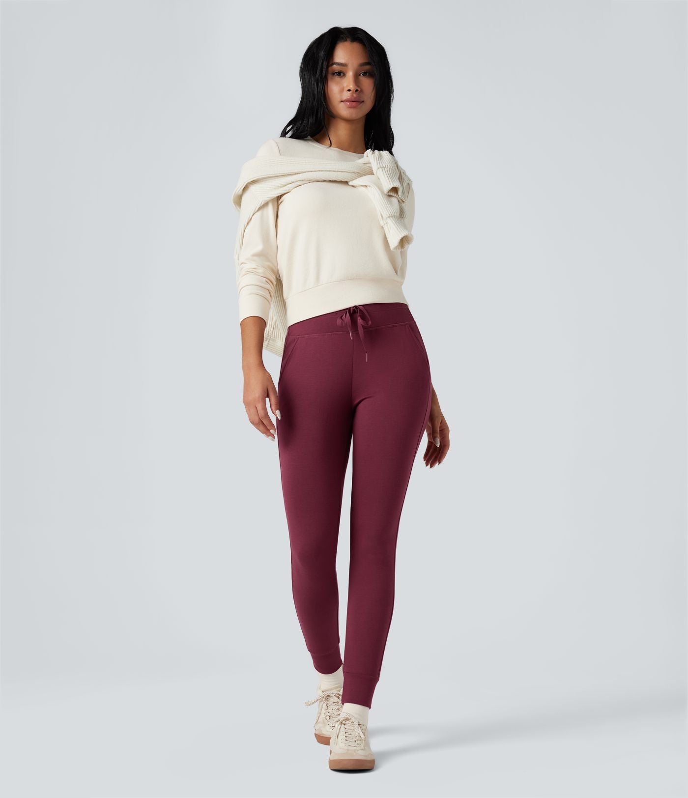 Jogging chauffant taille haute avec cordon de serrage Halara HeatCore avec poches