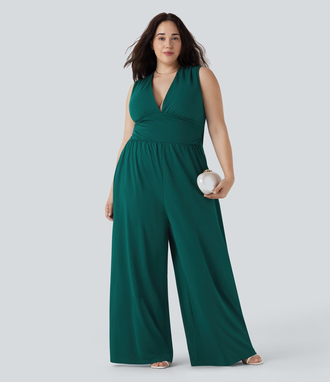 Combinaison grande taille col V sans manches avec poches - Édition Easy Peasy