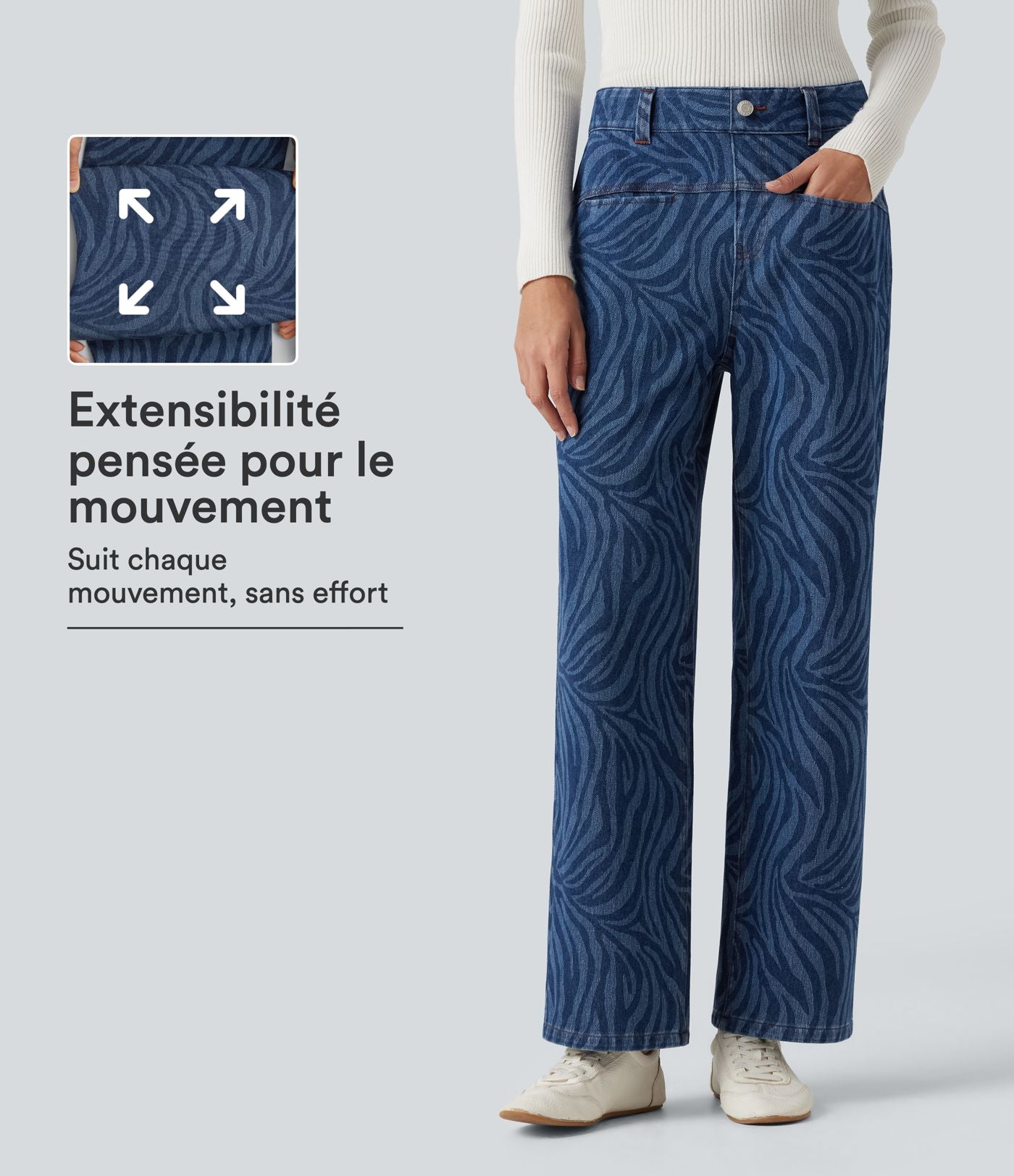 Jean droit taille mi-haute Halara Flex™ avec poches