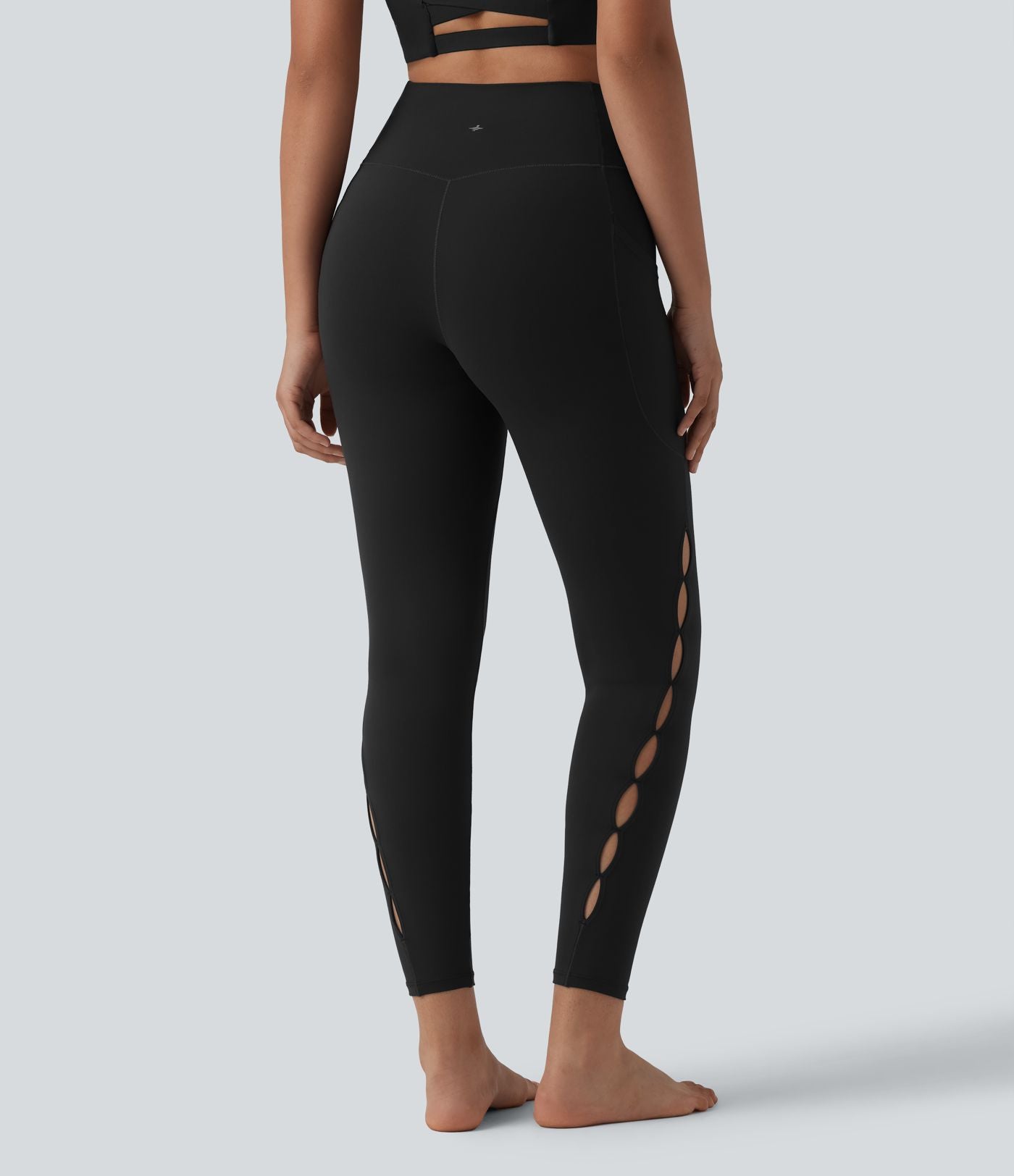 Legging de yoga SoftlyZero™ 7/8 taille haute croisée découpes avec poches - UPF50+
