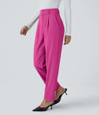 Pantalon tailleur Halara Flex™ fuselé uni, taille haute, avec poches