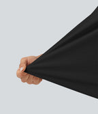 Blouse décontractée col V à mancherons en coton et lin