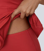 Robe de Tennis Mini Sport 2 Pièces avec Fermeture Éclair Dos Nageur et Poches Latérales Fendues