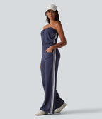Combinaison casual bustier bandes latérales rayures à séchage rapide SoftlyZero™ QuickDry avec poches - Easy Peasy
