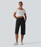Pantalon décontracté corsaire droit taille mi-haute effet frais InstantCool à séchage rapide, cordon de serrage et poches, protection solaire UPF40+
