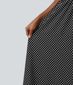 Robe midi casual fluide à pois sans manches dos nu avec brassière intégrée croisée et poches - Bonnets DD-F
