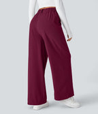 Halara Flex™ Pantalon Tailleur Large Fluide Gaufré Taille Haute Poches Latérales