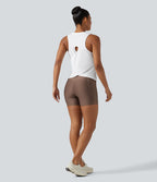 Débardeur de yoga chiné avec découpe et ourlet croisé