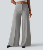 Pantalon tailleur large taille basse avec poches