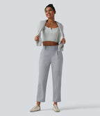 SpacerTek™ Pantalon fuselé décontracté taille haute avec poches