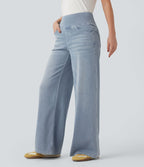 Jean décontracté ample gainant taille mi-haute avec poches Halara Flex™