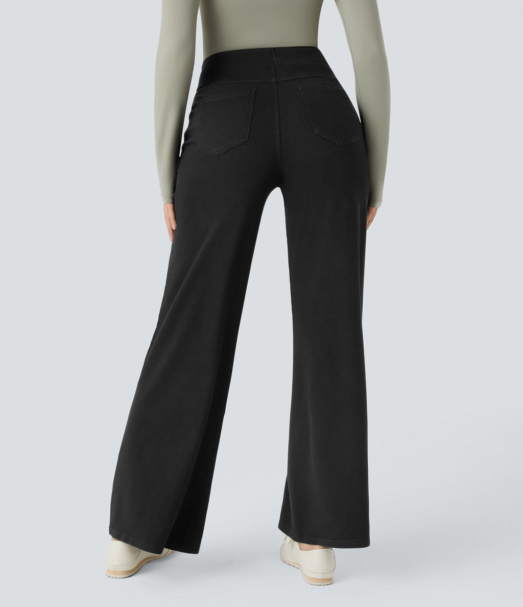 Halara Flex™ Denim Heat Jean large casual taille haute avec poches
