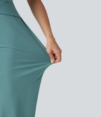 Robe midi moulante décontractée décolleté cœur avec soutien-gorge intégré