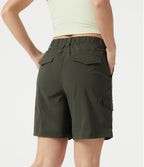 Short cargo bermuda taille mi-haute 17,5 cm avec poches