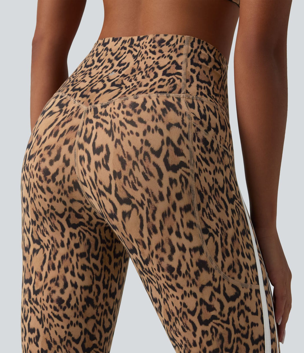 Halara UltraSculpt™ Legging corsaire de training gainant taille haute léopard color block avec poches