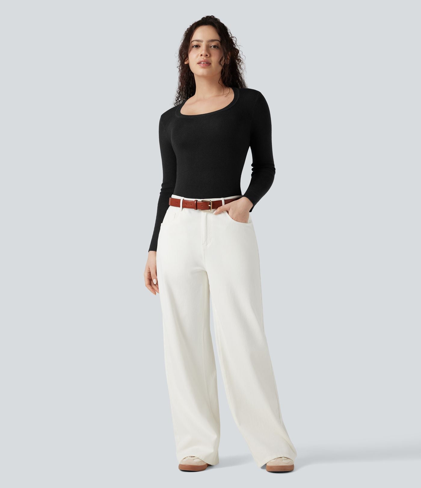 Pull col U manches longues