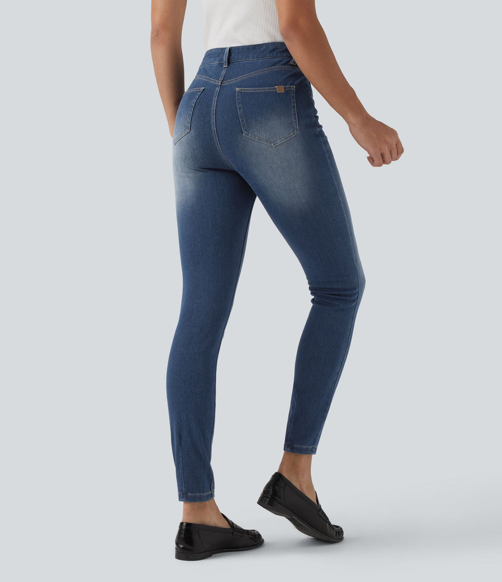 Jean ajusté décontracté Halara Flex™ taille haute avec poches