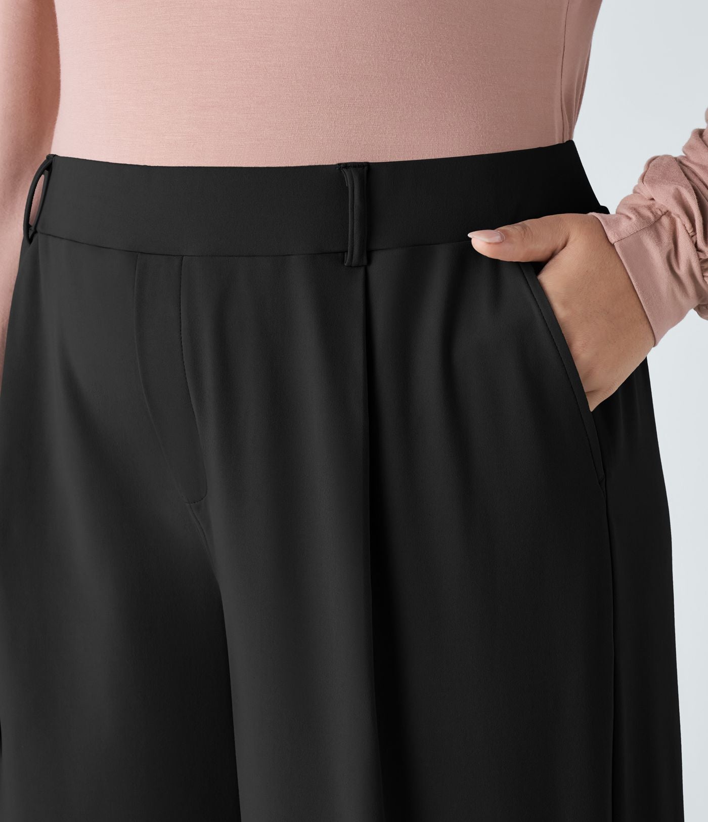 Pantalon de travail grande taille coupe droite taille haute Halara Flex™ DayStretch avec poches