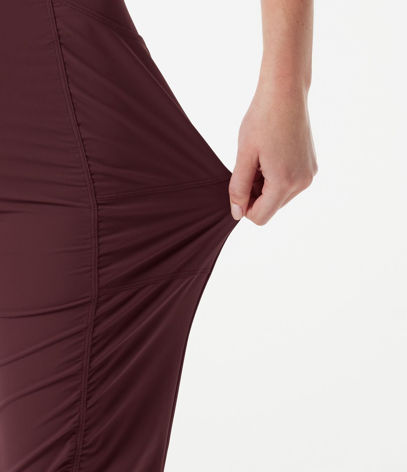 Pantalon slim de running taille haute à séchage rapide avec fronces et poches