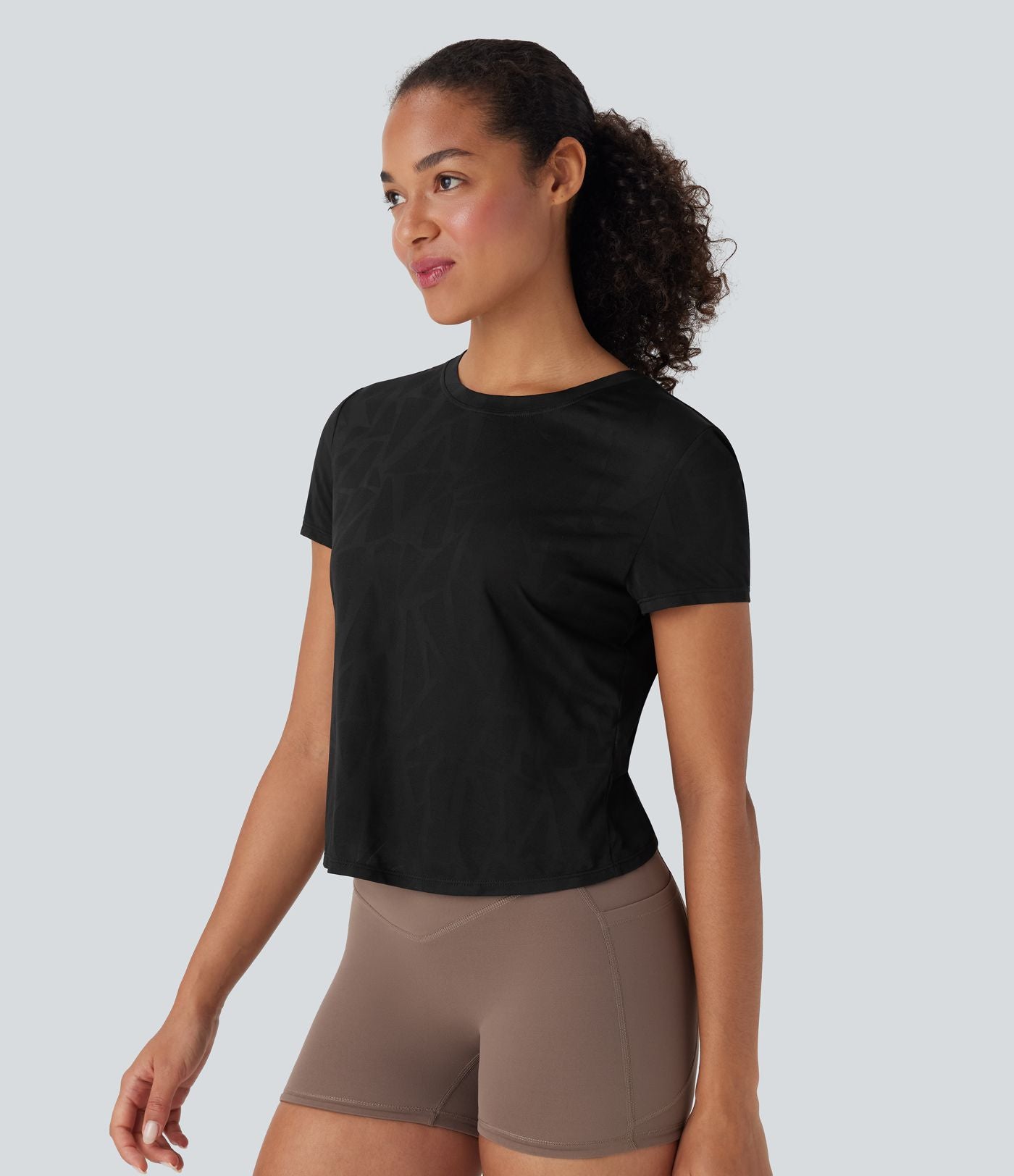 Haut de sport yoga ourlet croisé jacquard sans couture OneForm Seamless Flow