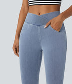 Halara Flex™ Jegging Travail Taille Haute Croisé Poches Multiples Tricot Extensible