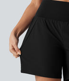 Breezeful™ Short de yoga 2 en 1 taille haute séchage rapide 17,5 cm avec poches