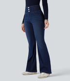 Jean évasé Halara Flex™ taille haute froncé avec poches
