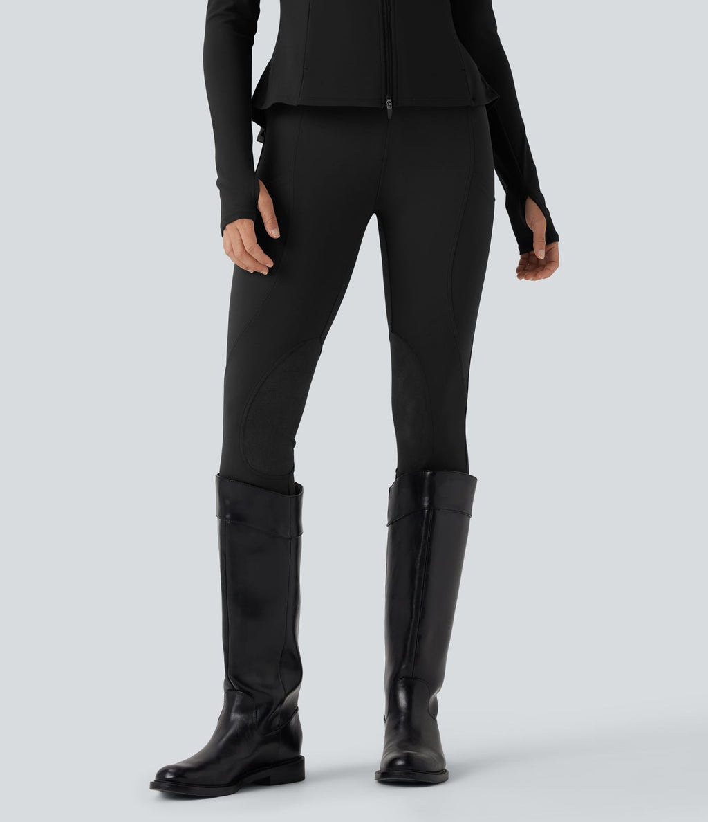 Pantalon ajusté taille haute effet daim contrastant DayStretch avec poches