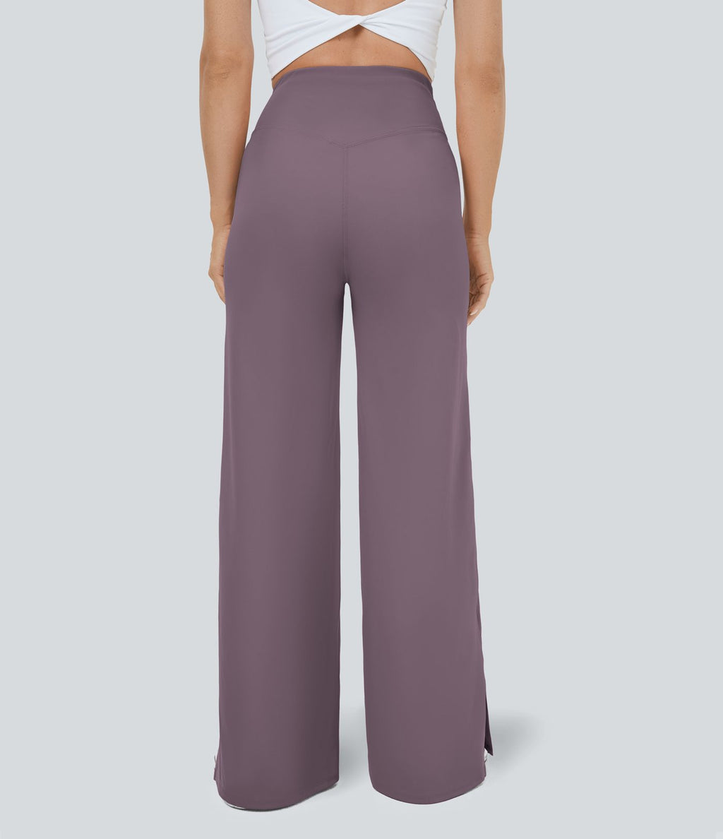Pantalon yoga large croisé avec ourlet et poches DayStretch - Smile