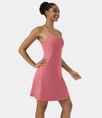 Softlyzero™ Airy Robe Sport de Yoga Plus Longue Dos Nu Découp Bretelles Réglables et Poches