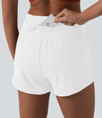 Short de yoga 2-en-1 SoftlyZero™ Airy croisé taille haute 7,5 cm effet frais InstantCool avec poches