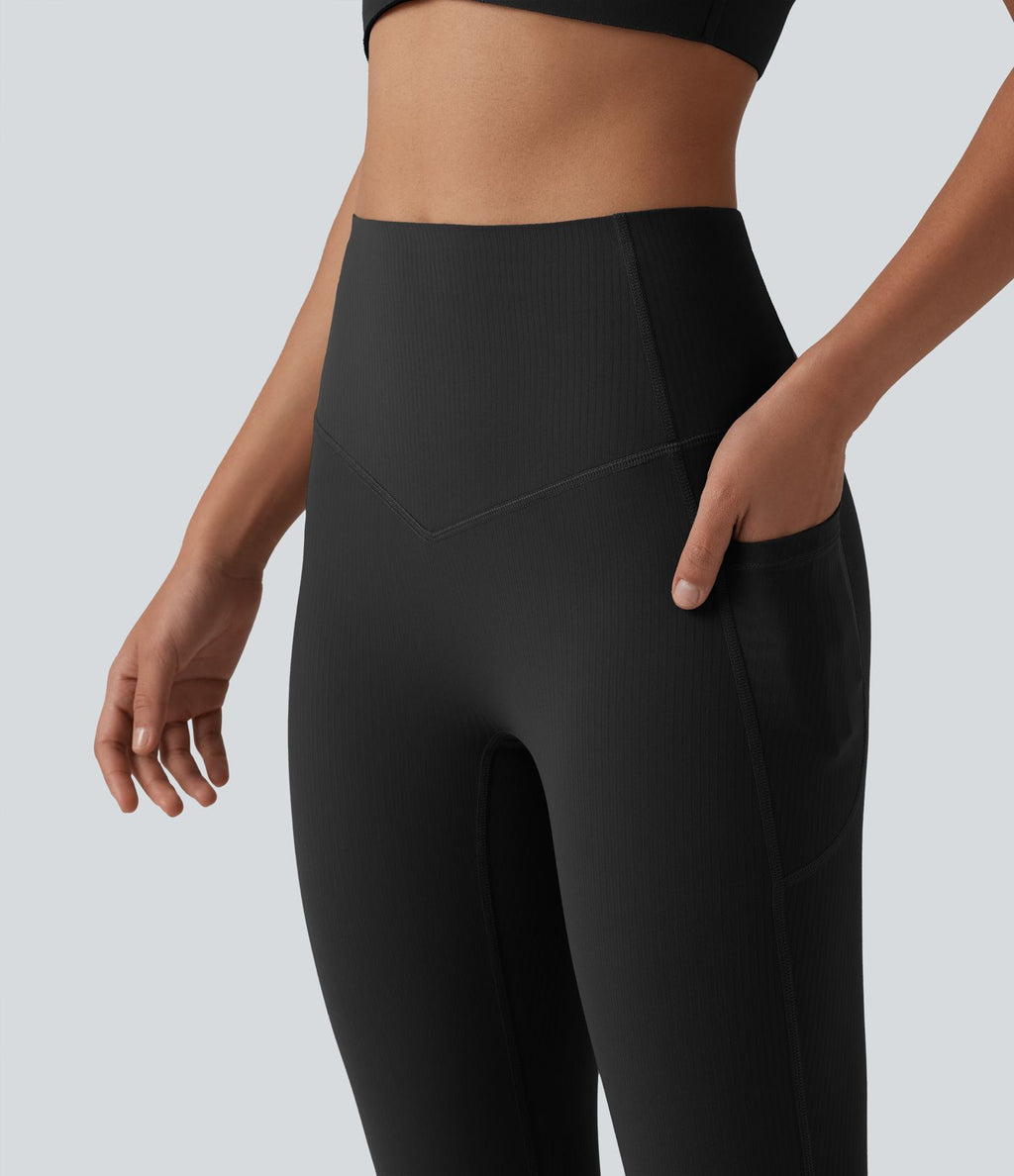 Legging de yoga Halara UltraSculpt™ côtelé taille haute gainant avec poches